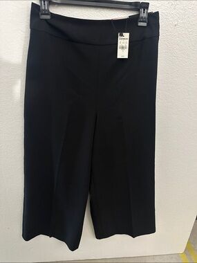 Express Black Wide-Leg Cropped Pants